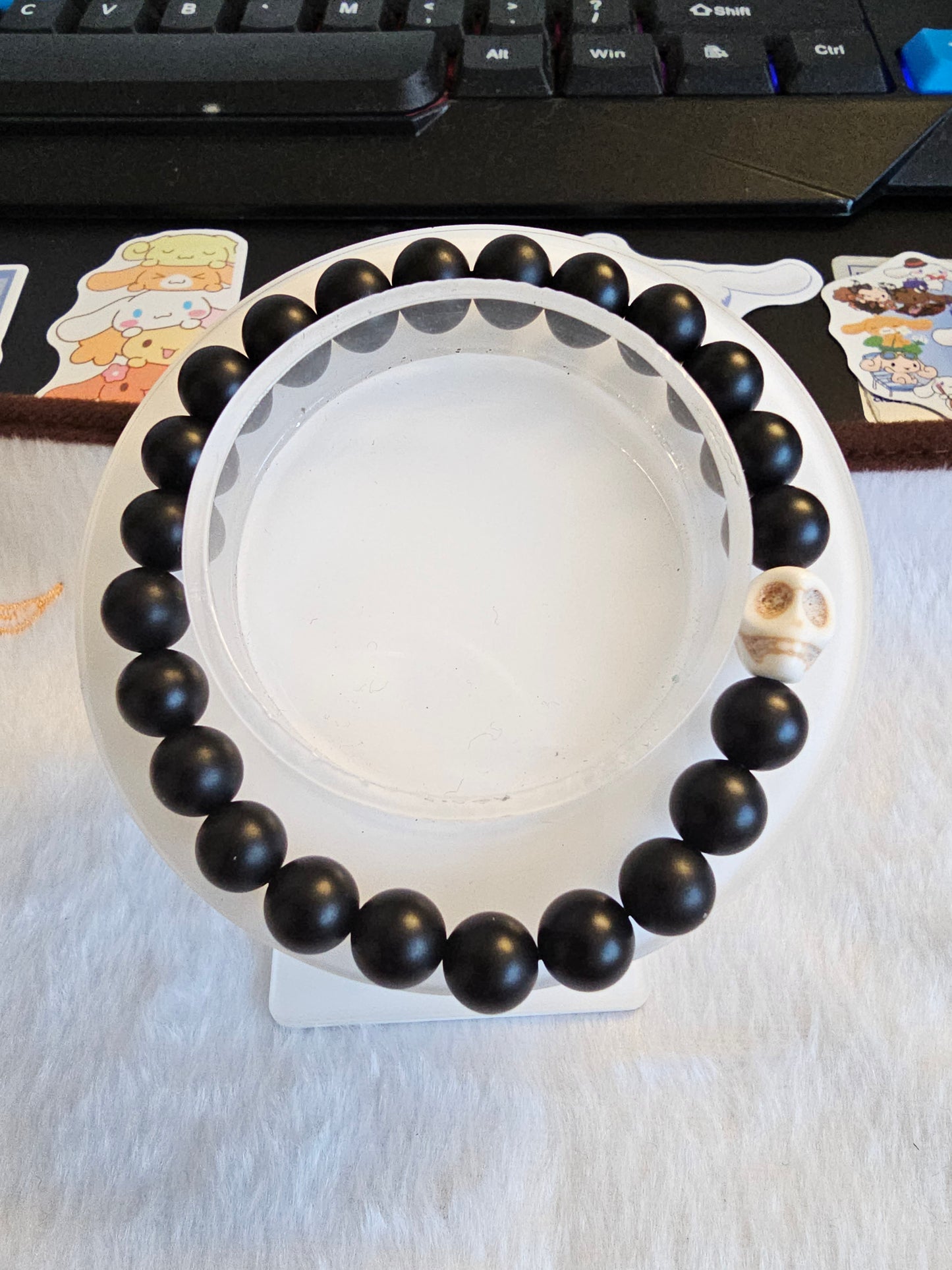 Spooky Season Theme Bracelet with Halloween-Inspired Charms and Beads