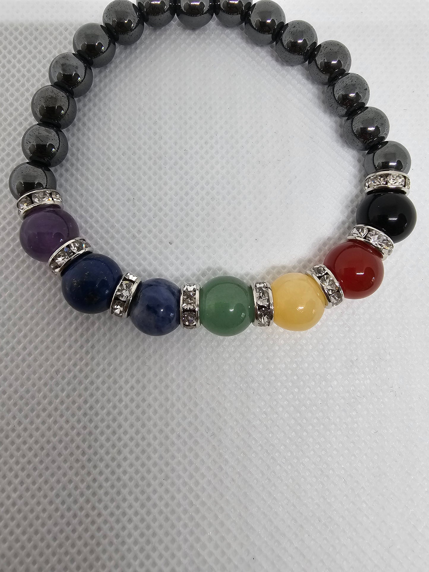 7 Chakras Bracelet with Hematite