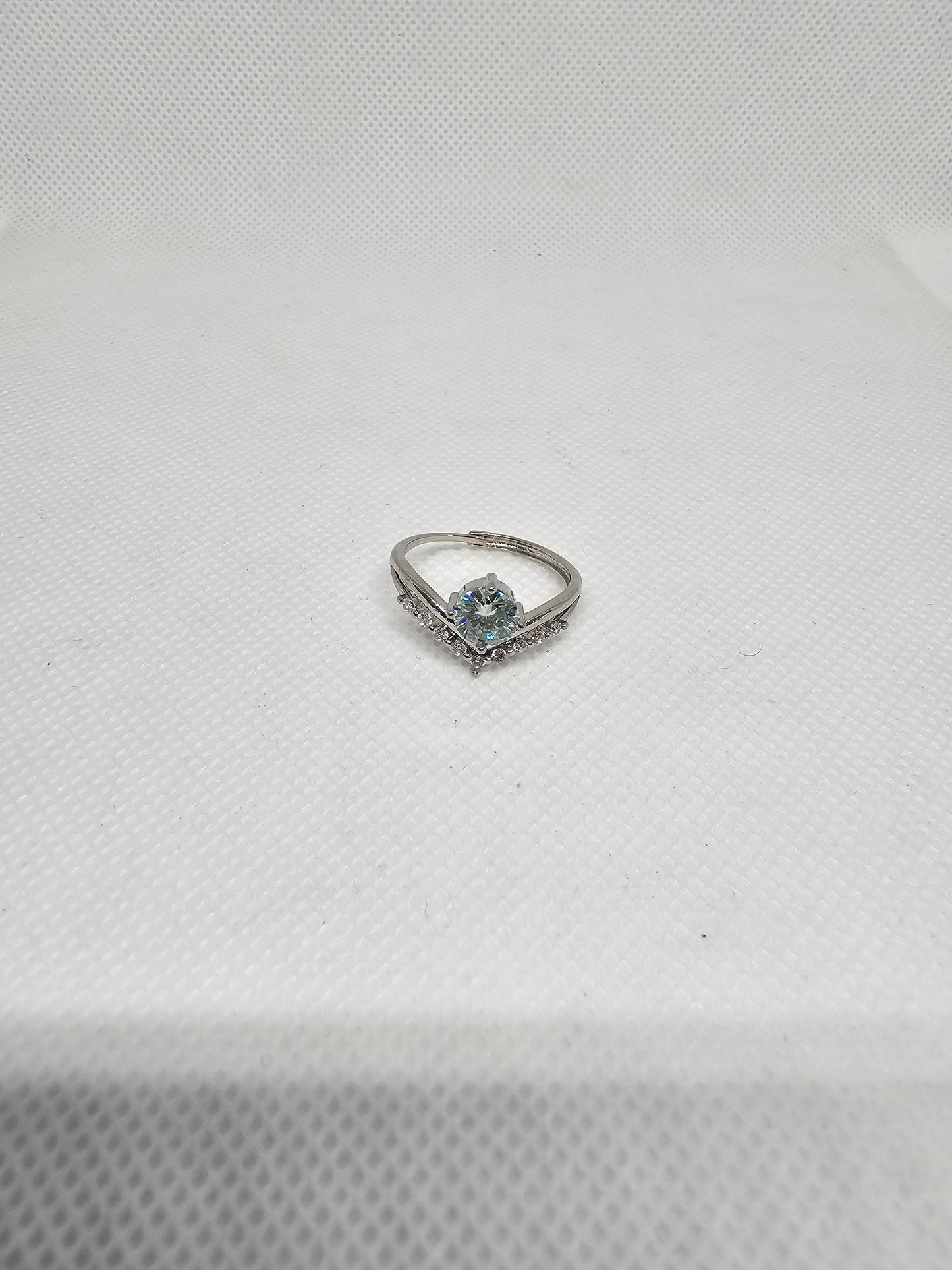 Moissanite Ring with Adjustable Copper Band