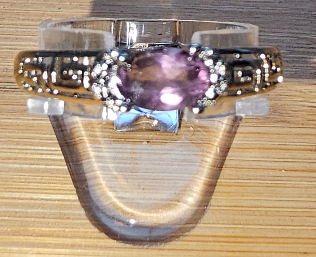 Copper Ring with Crystal Stone and Adjustable Band