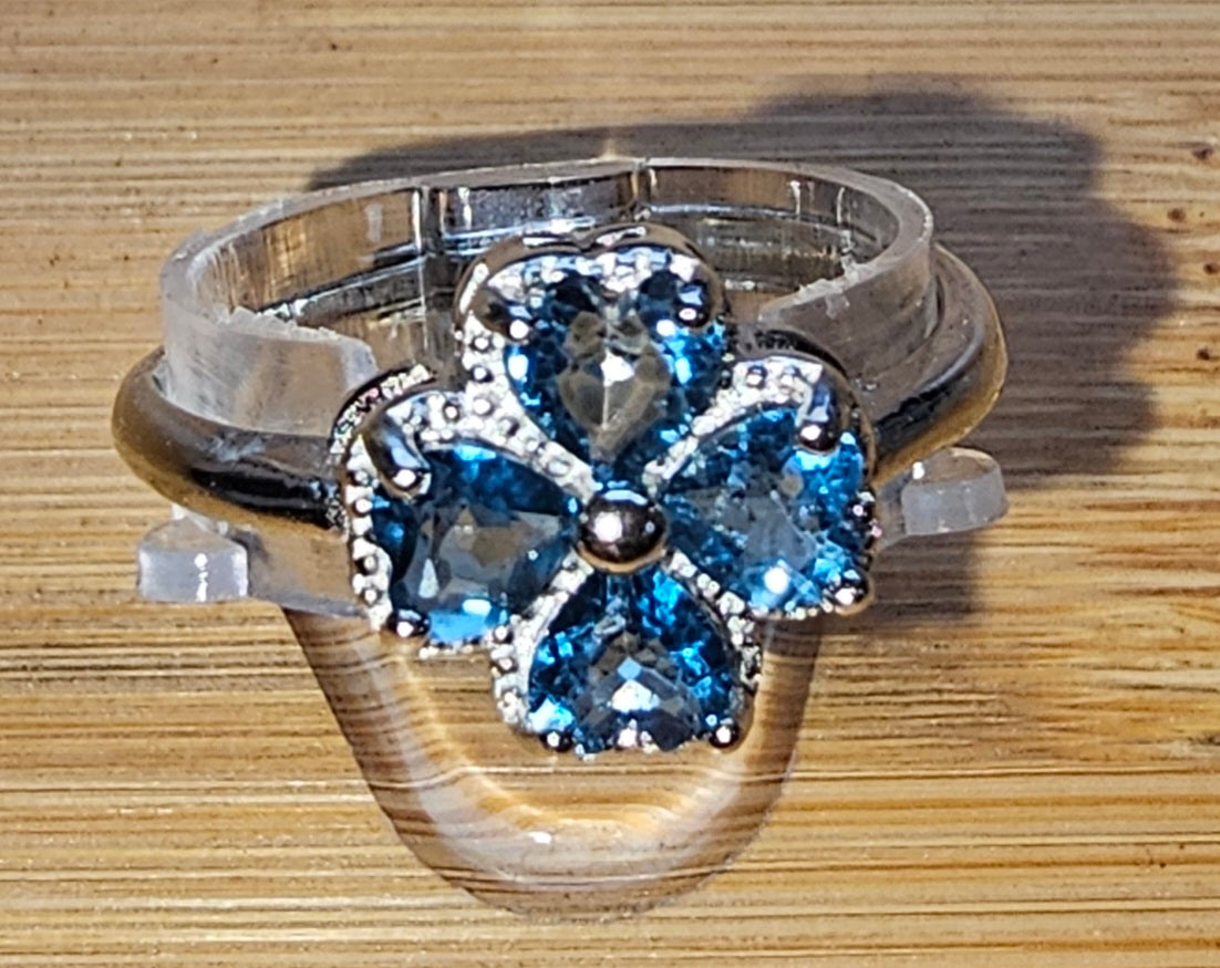 Copper Ring with Crystal Stone and Adjustable Band
