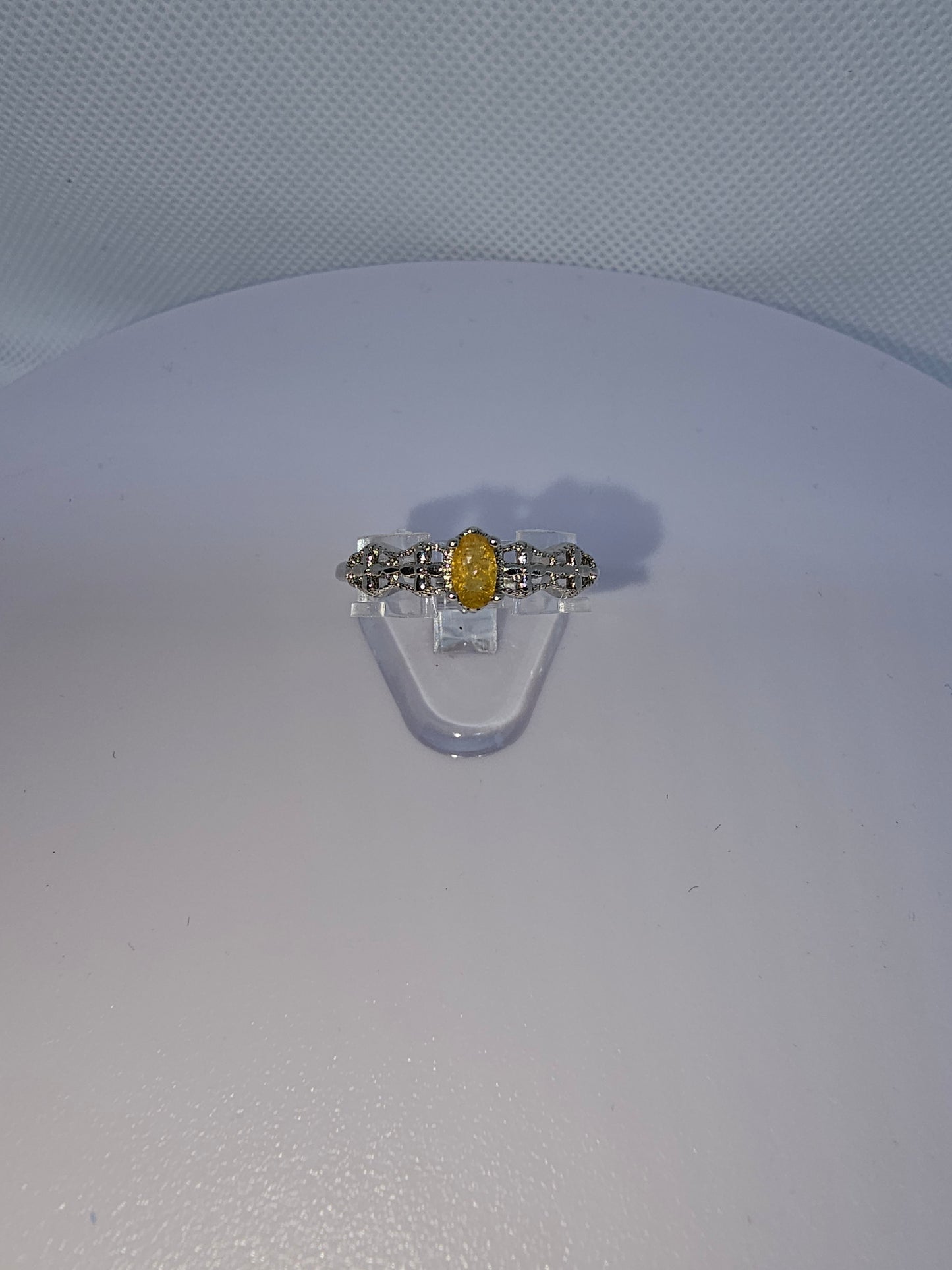 Copper Ring with Crystal Stone and Adjustable Band