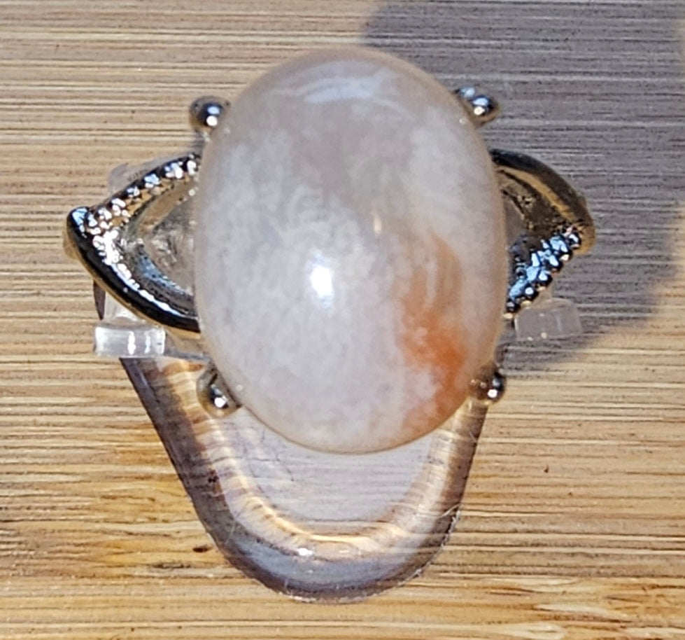 Copper Ring with Crystal Stone and Adjustable Band