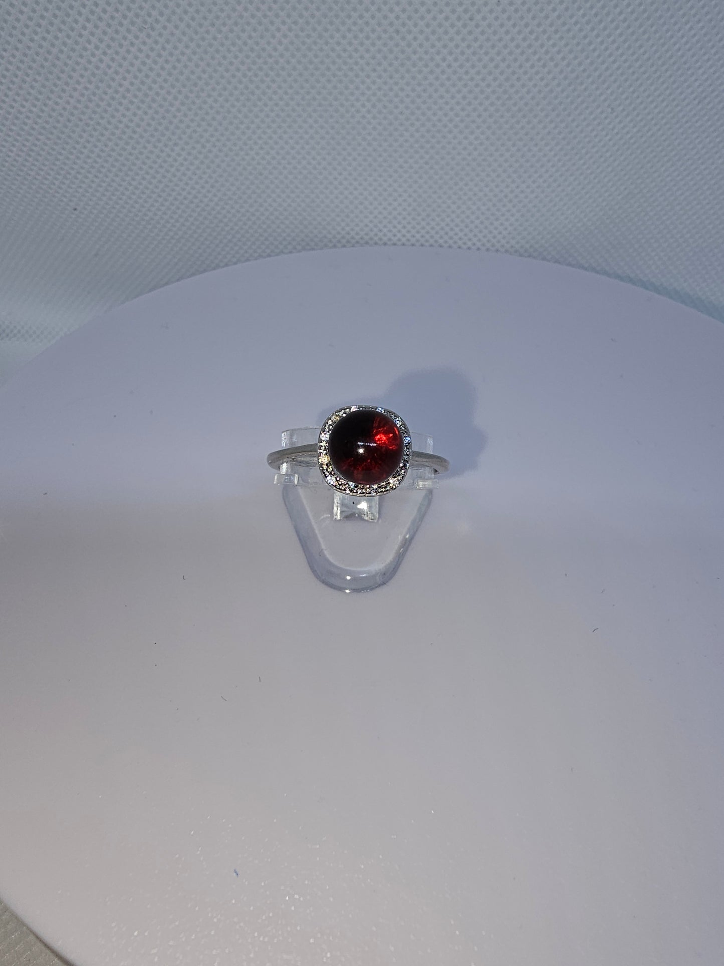 Copper Ring with Crystal Stone and Adjustable Band