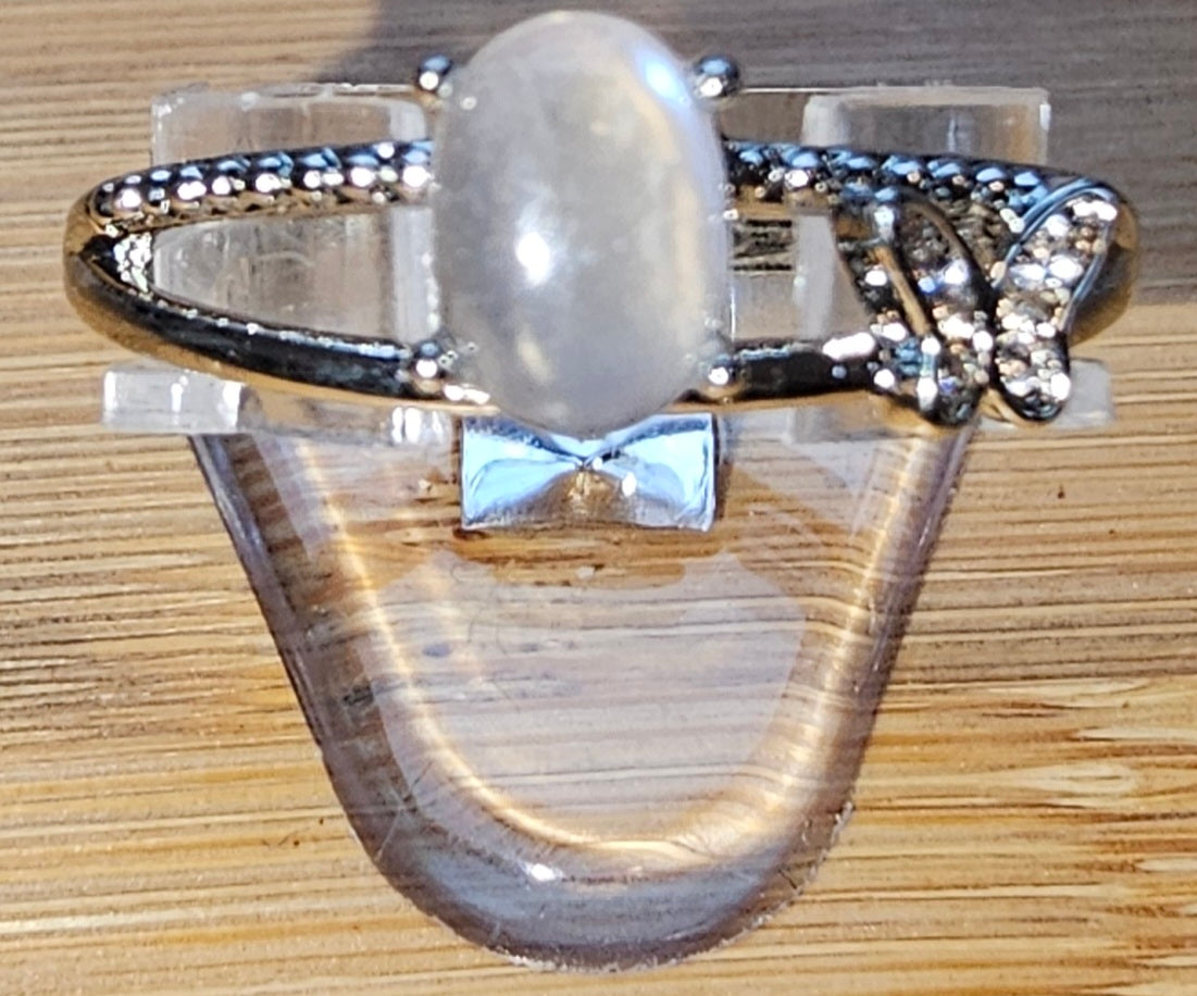 Copper Ring with Crystal Stone and Adjustable Band