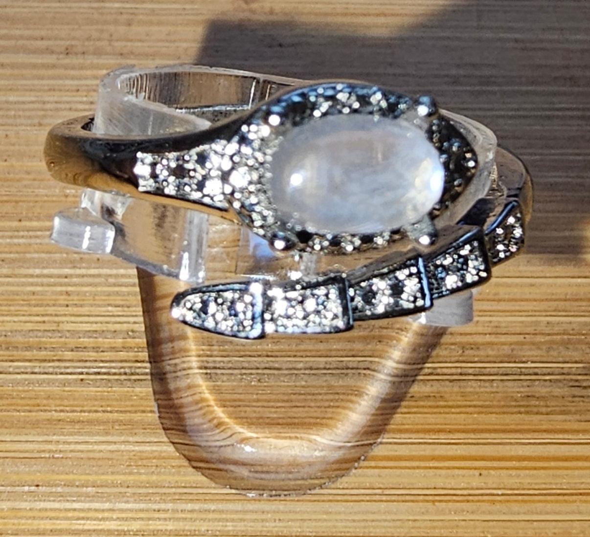 Copper Ring with Crystal Stone and Adjustable Band