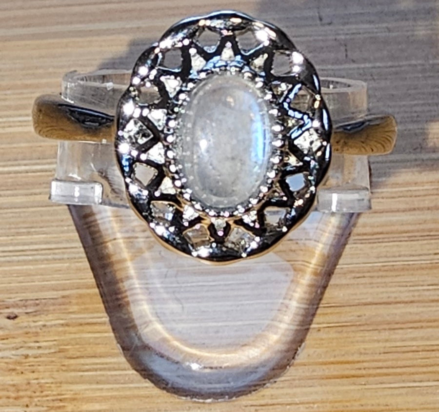Copper Ring with Crystal Stone and Adjustable Band
