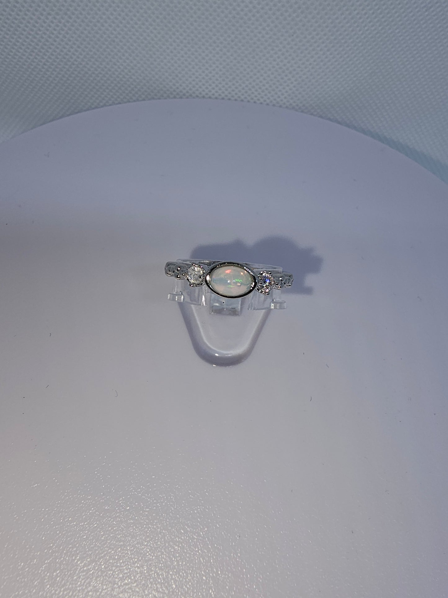 Copper Ring with Crystal Stone and Adjustable Band