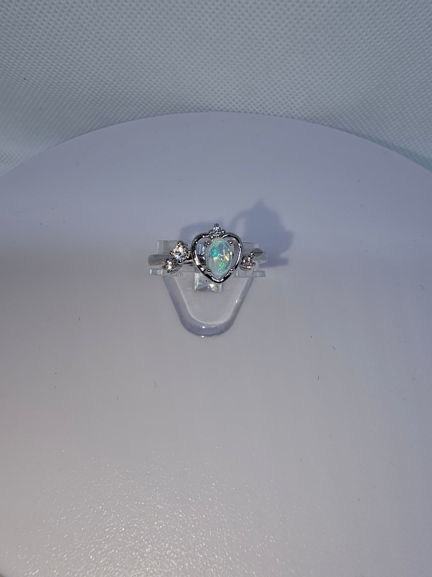 Copper Ring with Crystal Stone and Adjustable Band