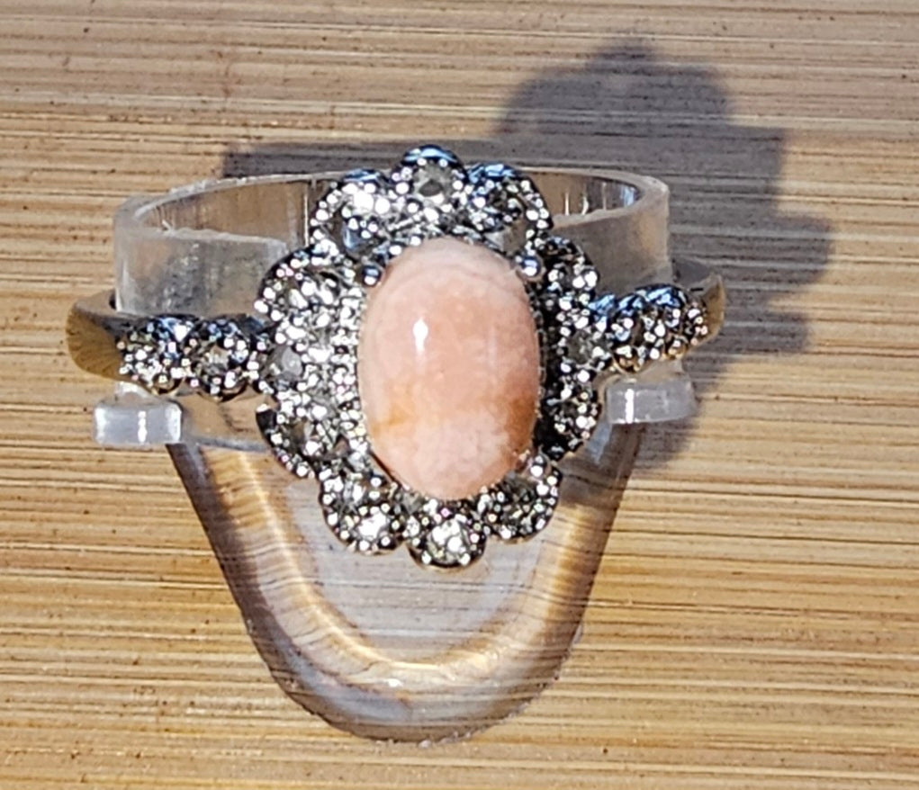 Copper Ring with Crystal Stone and Adjustable Band