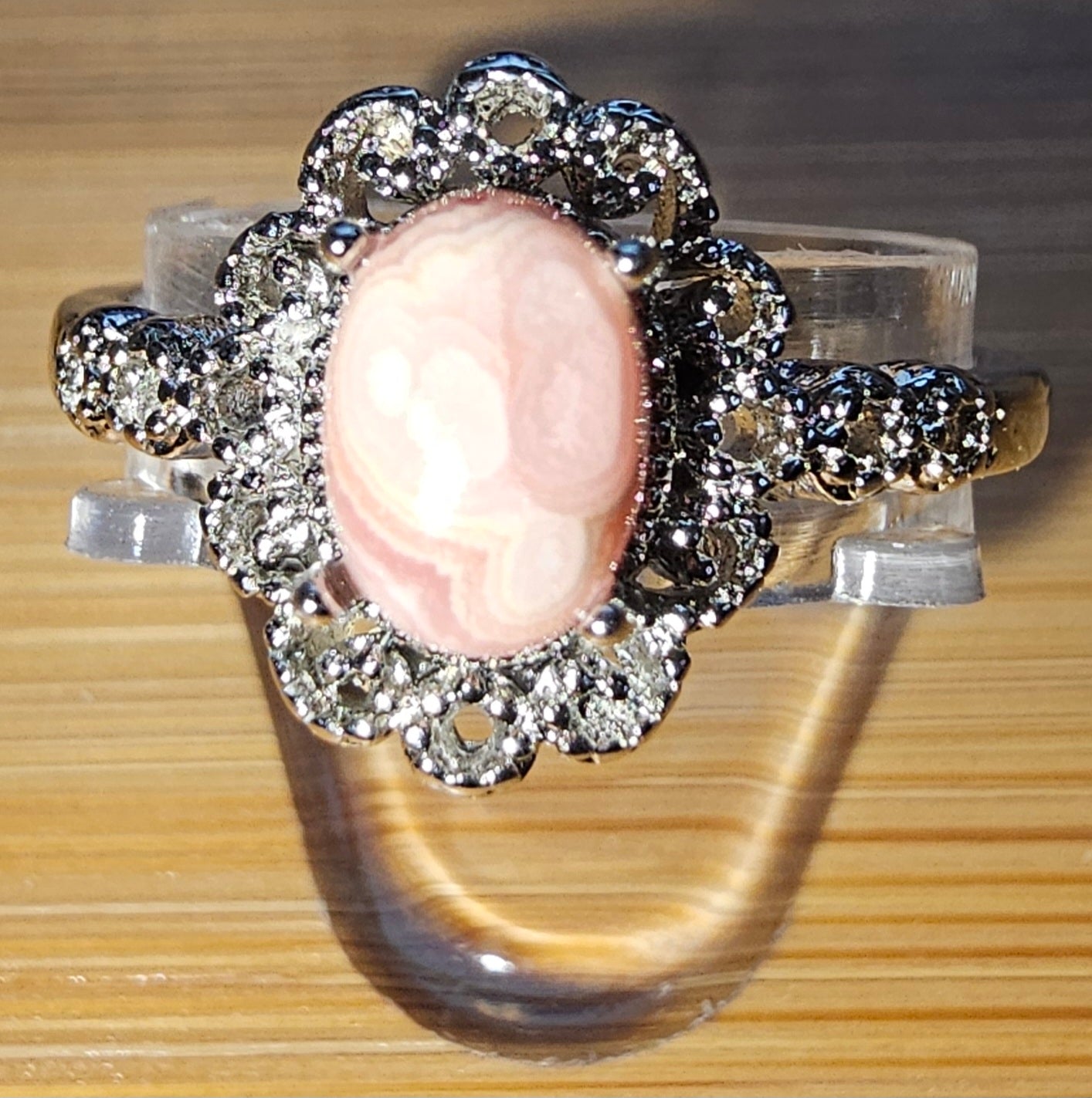Copper Ring with Crystal Stone and Adjustable Band