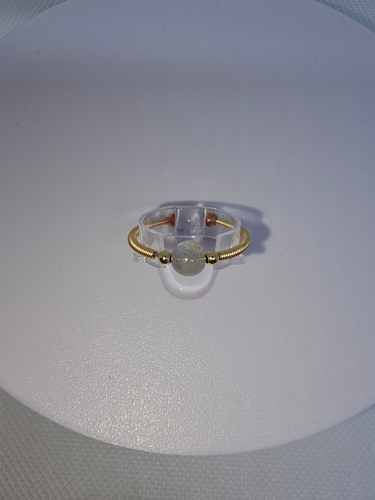Copper Ring with Crystal Stone and Adjustable Band