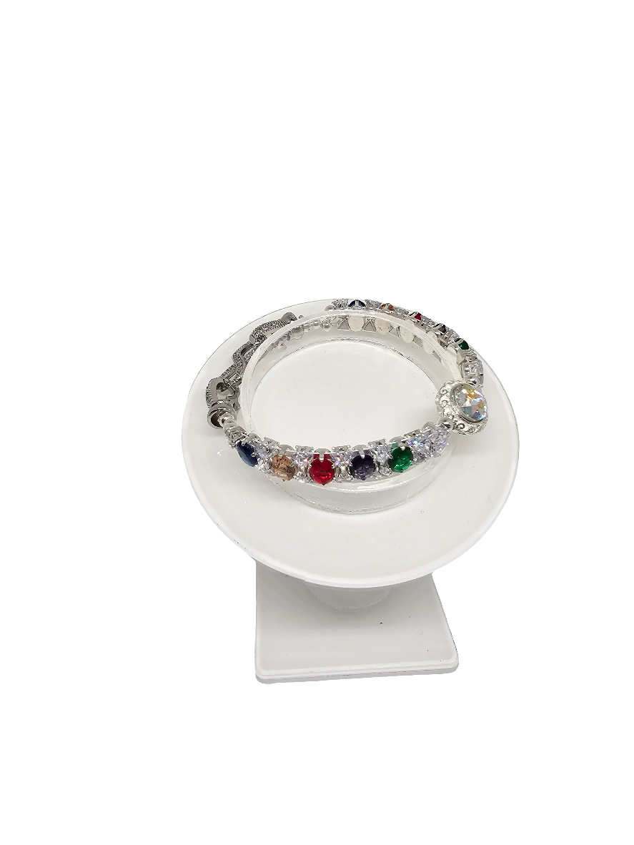 Rainbow Oval Rhinestone Bracelet