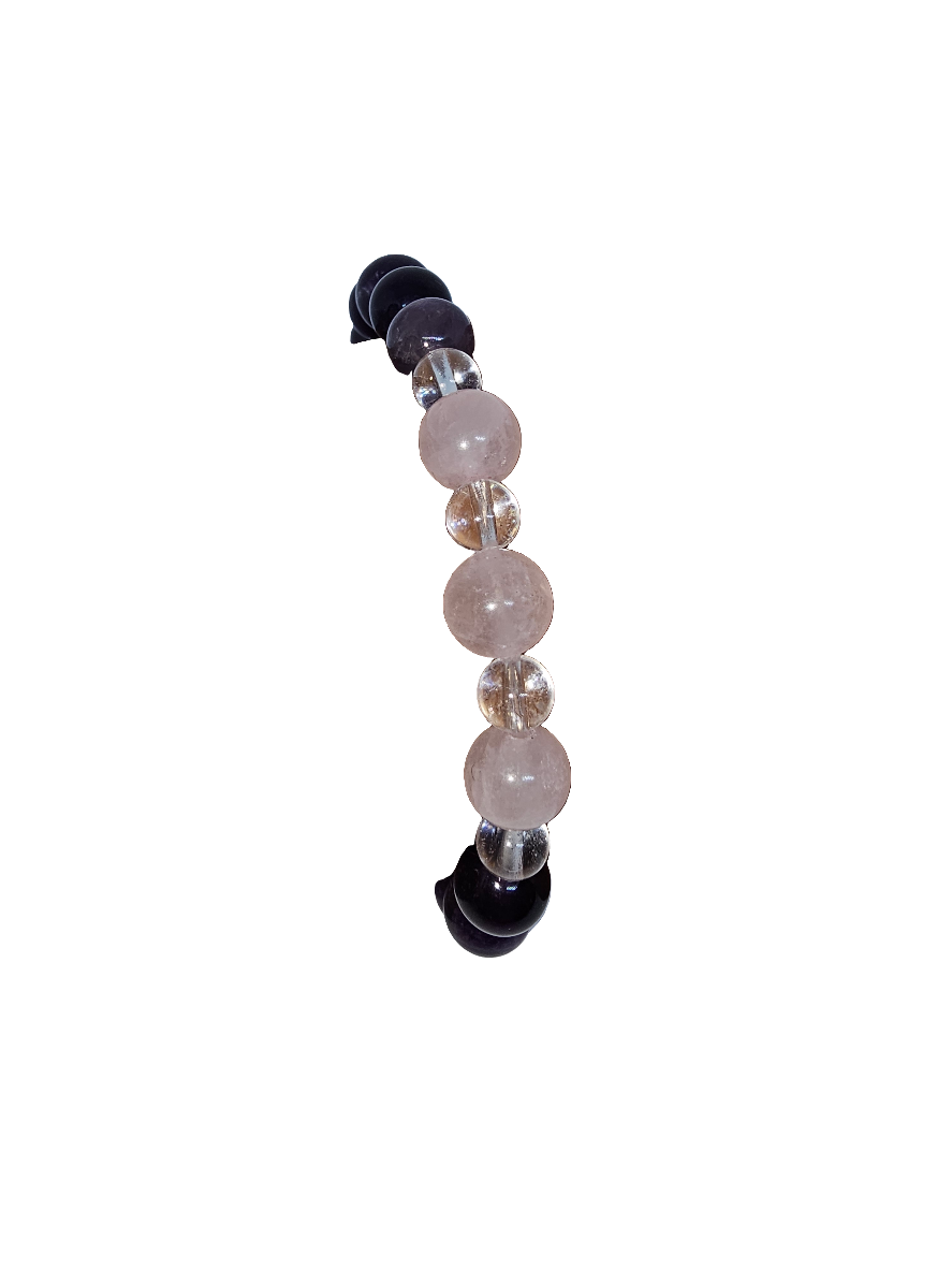 Crystal Bracelet Amethyst, Rose Quartz, Clear Quartz
