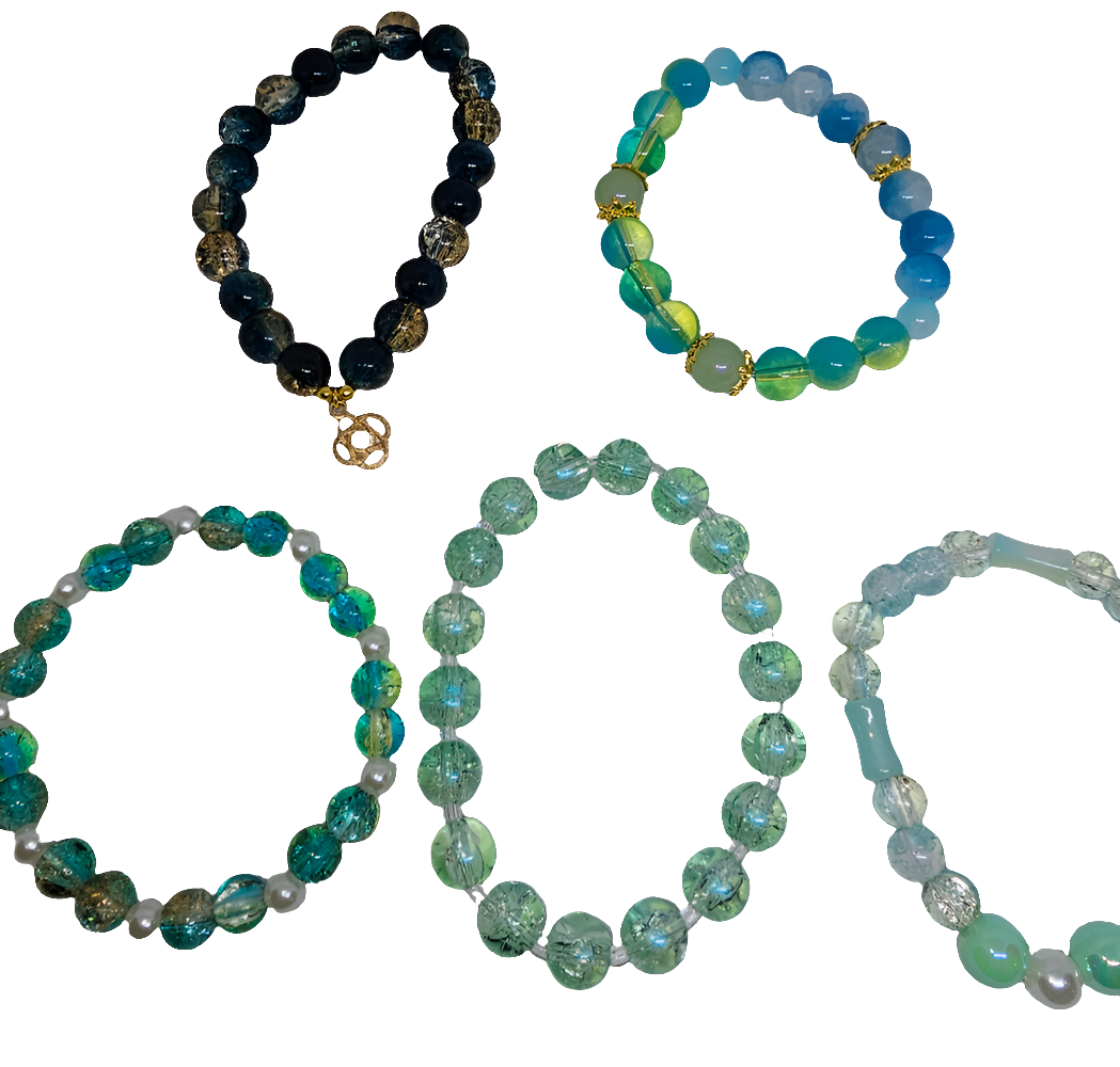 Glass Bead Bracelet Handmade by Another B.A.D Creation-1 pc, randomly chosen