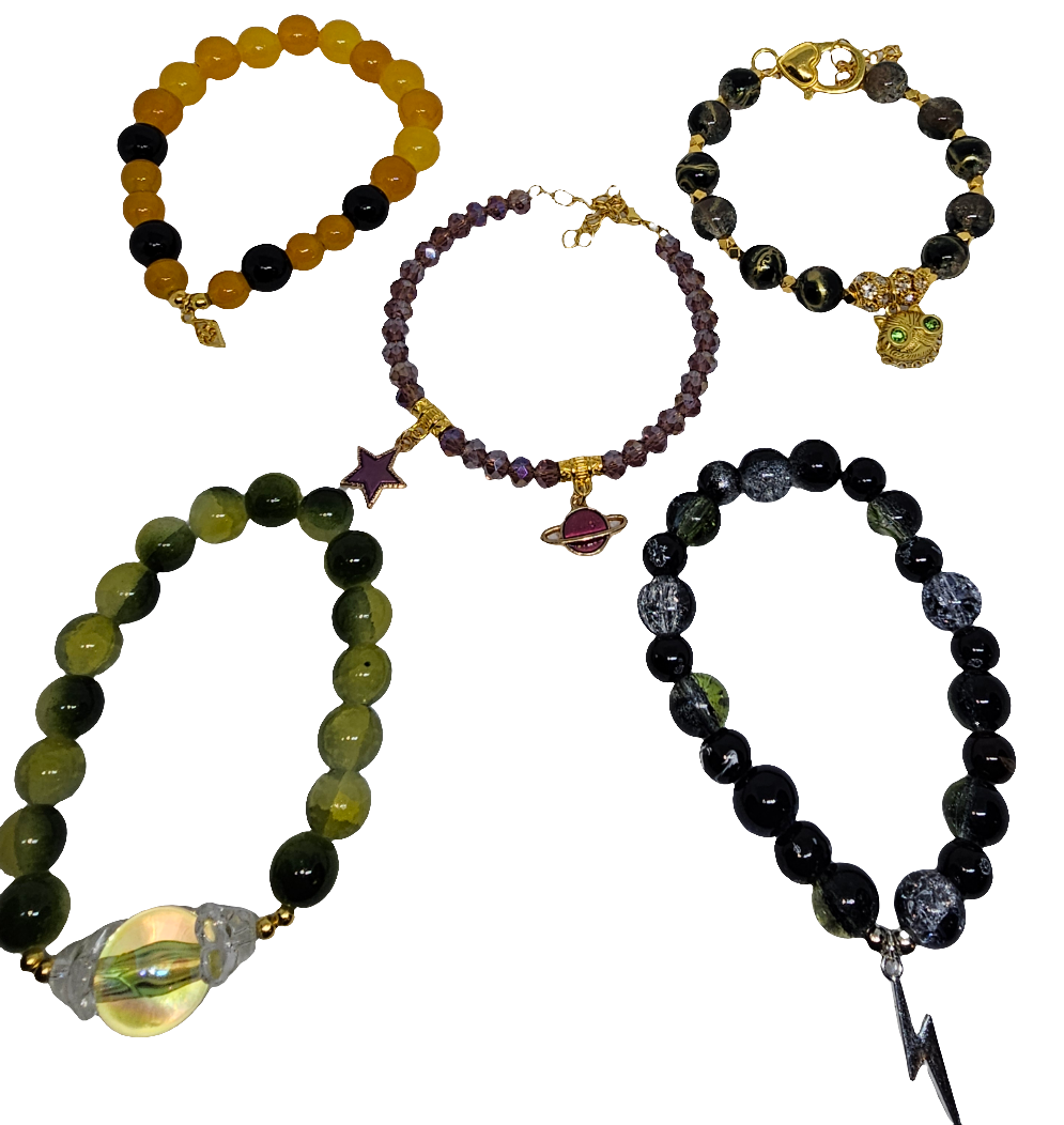 Glass Bead Bracelet Handmade by Another B.A.D Creation-1 pc, randomly chosen