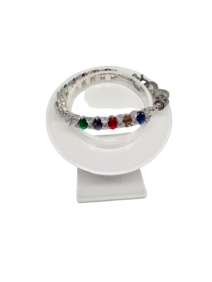 Rainbow Oval Rhinestone Bracelet