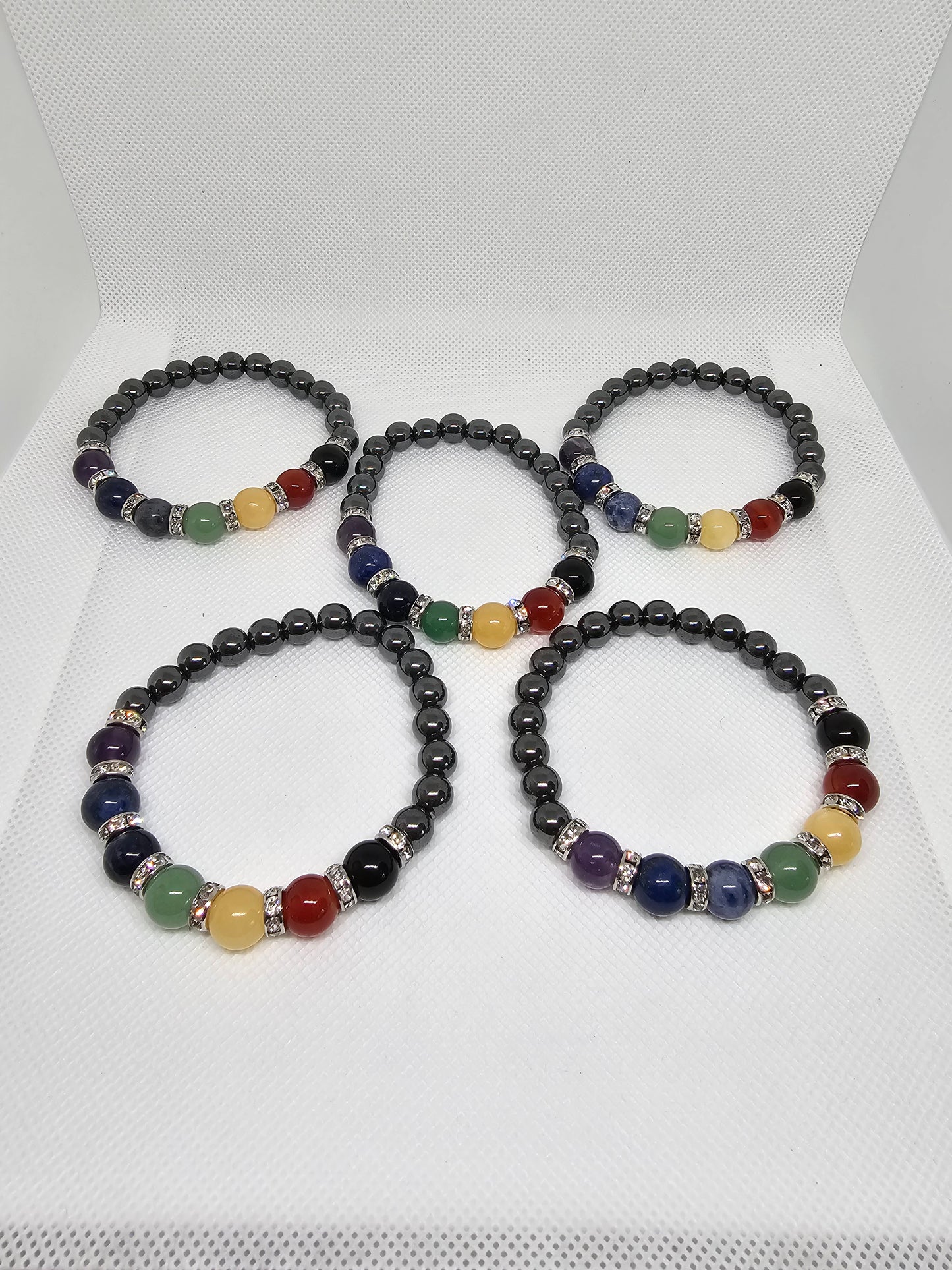 7 Chakras Bracelet with Hematite