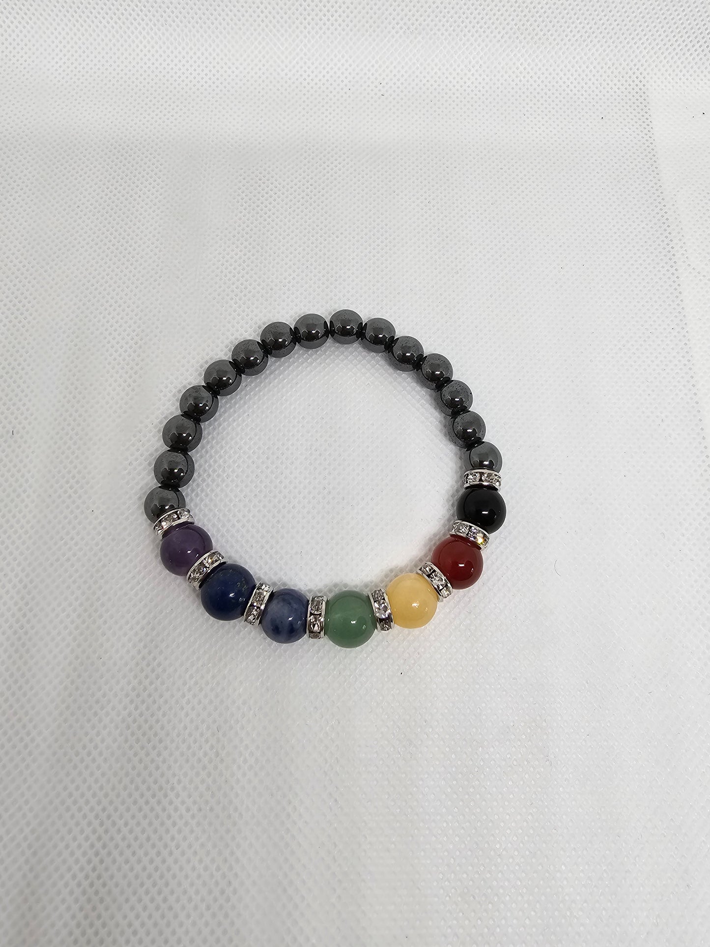 7 Chakras Bracelet with Hematite