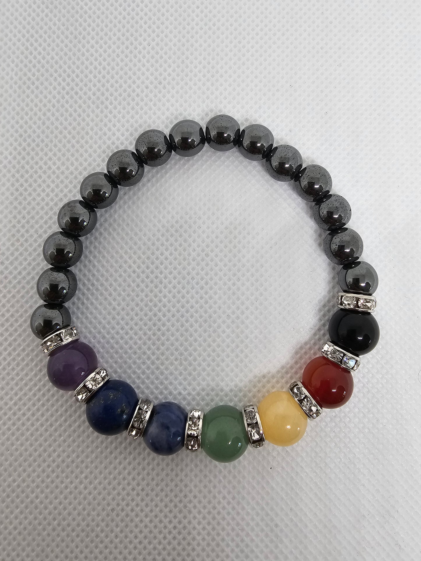 7 Chakras Bracelet with Hematite