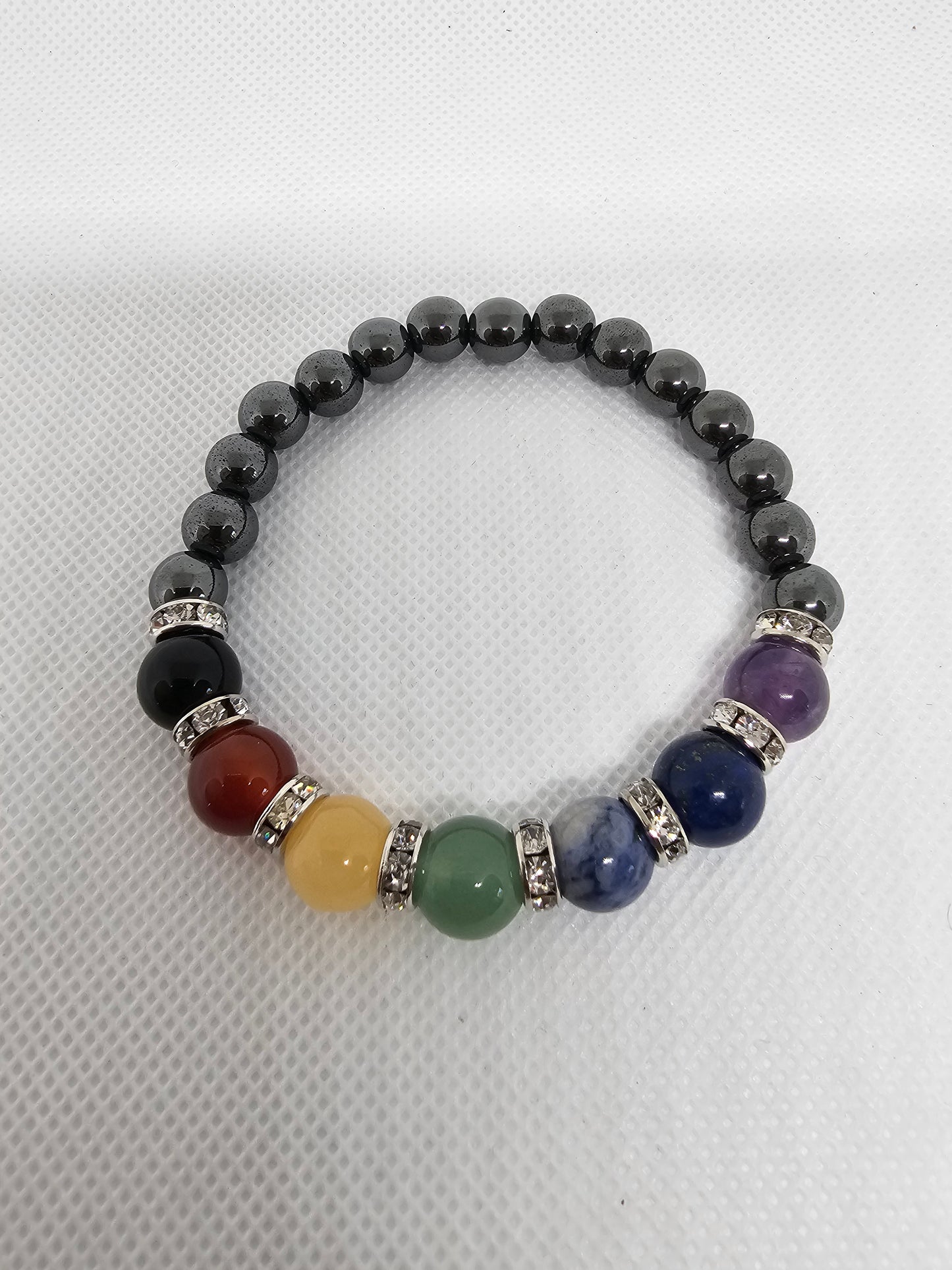 7 Chakras Bracelet with Hematite