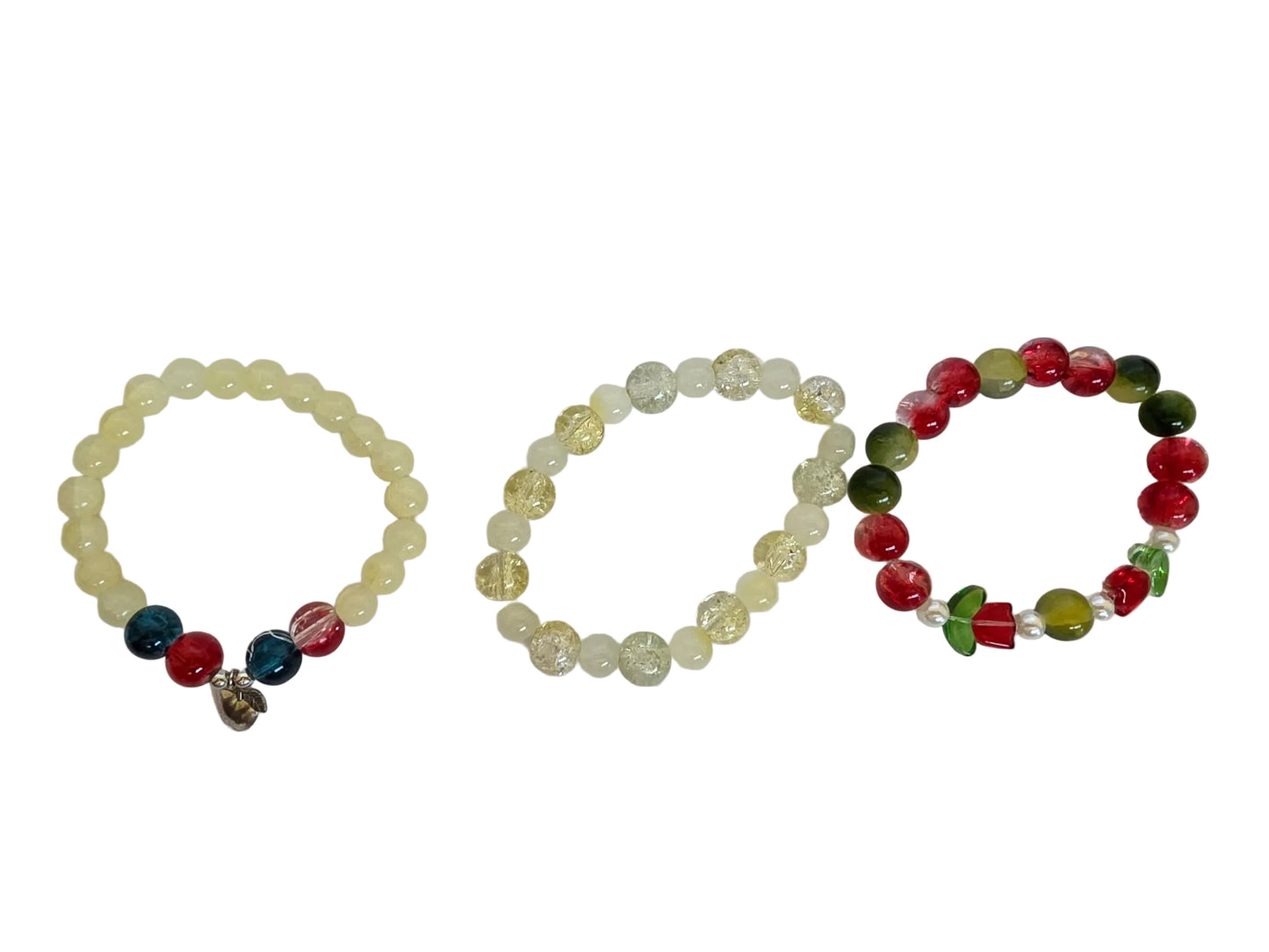 Glass Bracelet 3 piece Stack