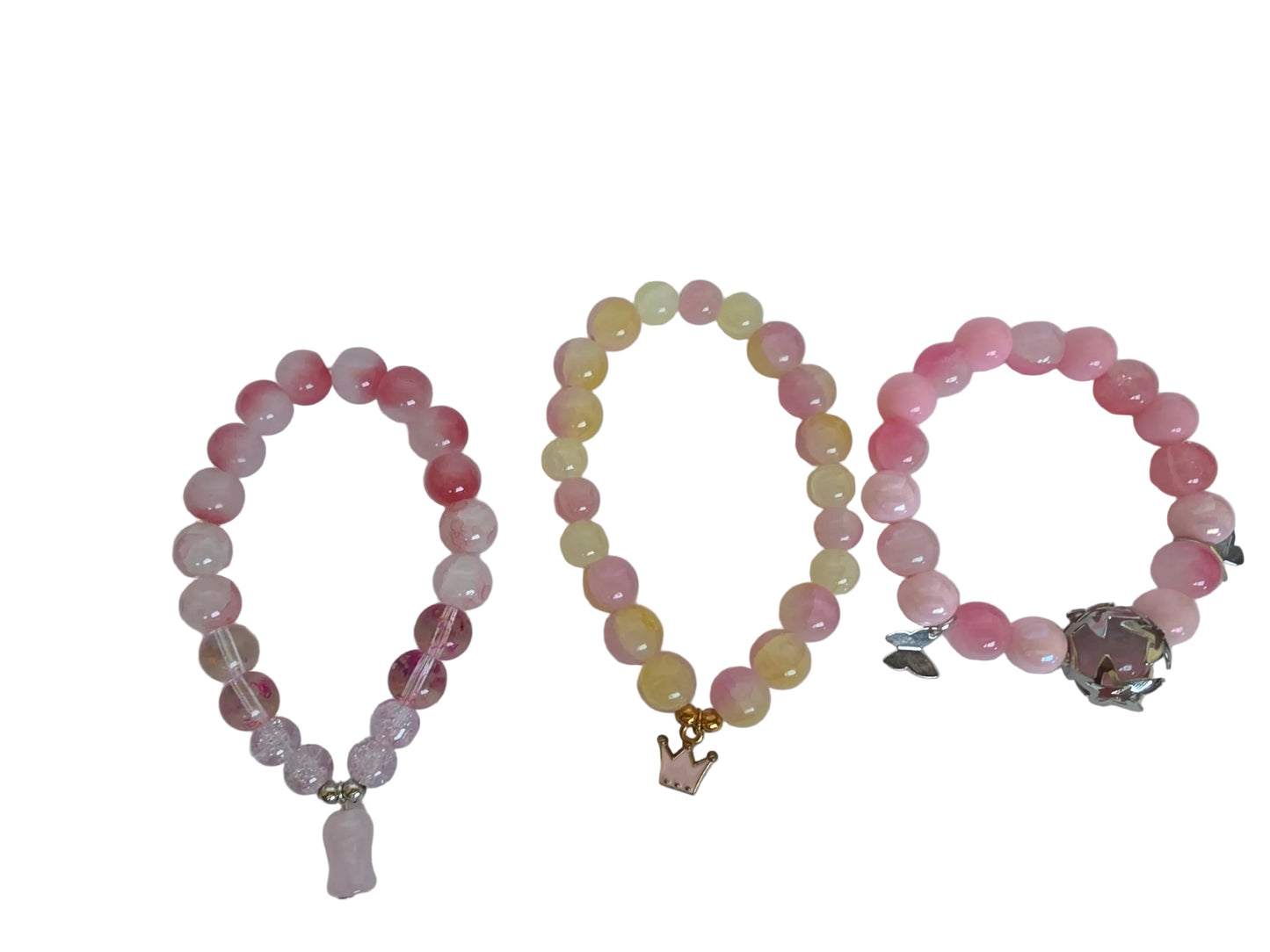 Glass Bracelet 3 piece Stack