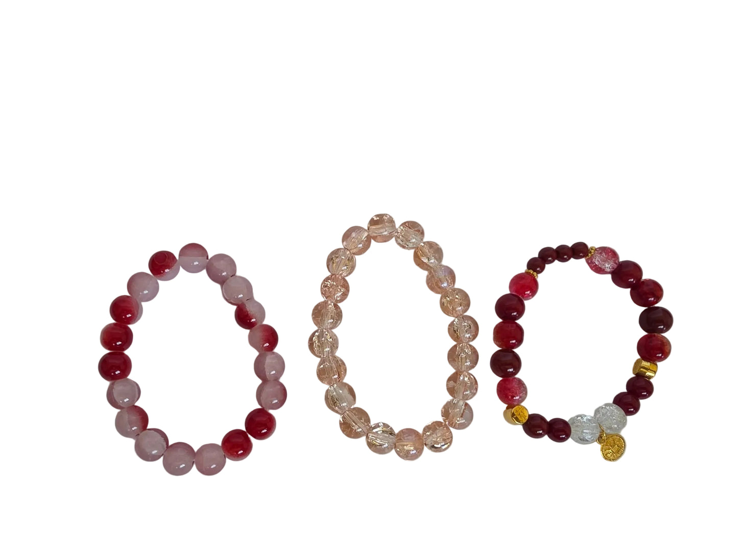 Glass Bracelet 3 piece Stack