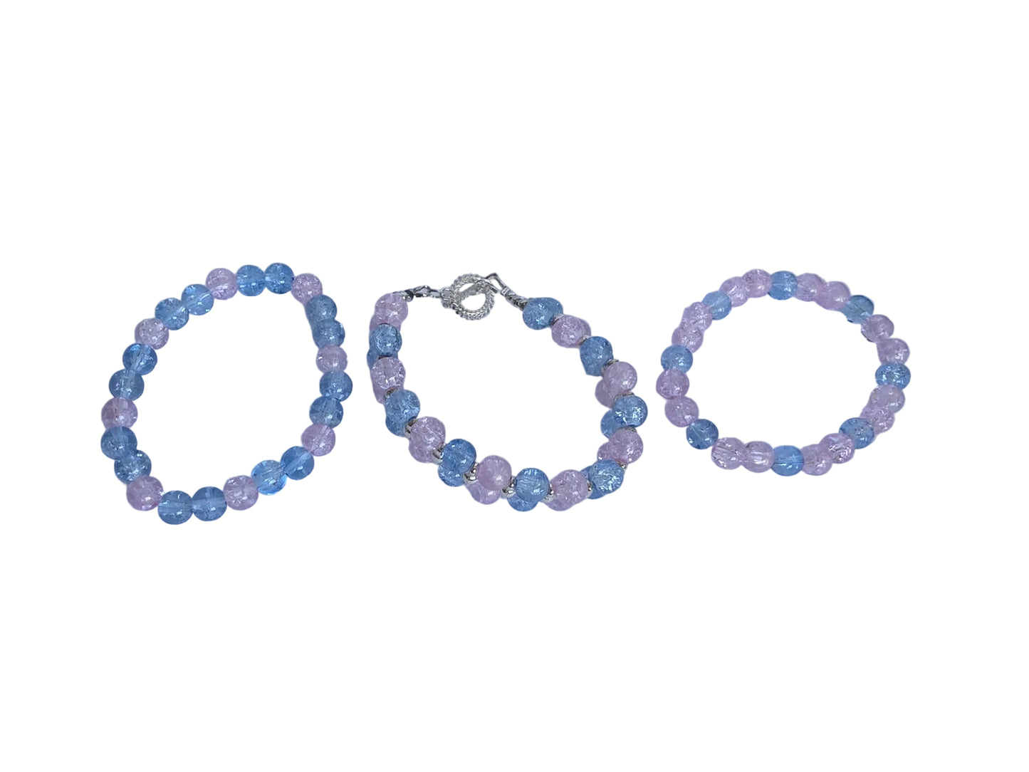 Glass Bracelet 3 piece Stack