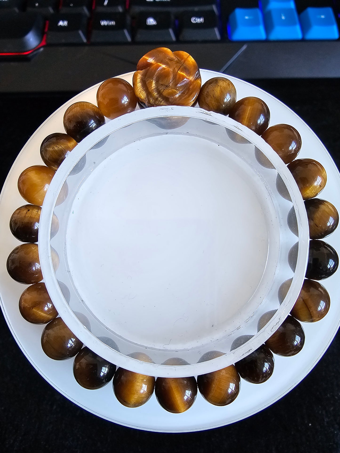 Rose Focal Bracelet Natural Crystal