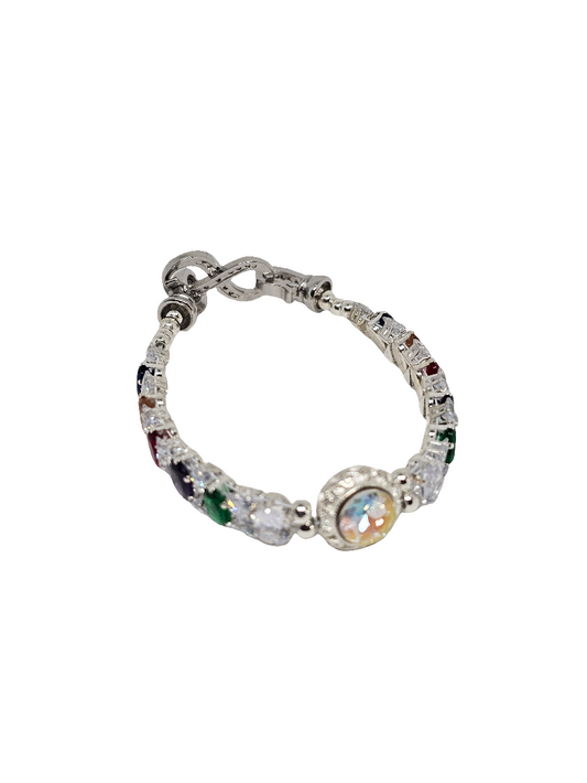 Rainbow Oval Rhinestone Bracelet