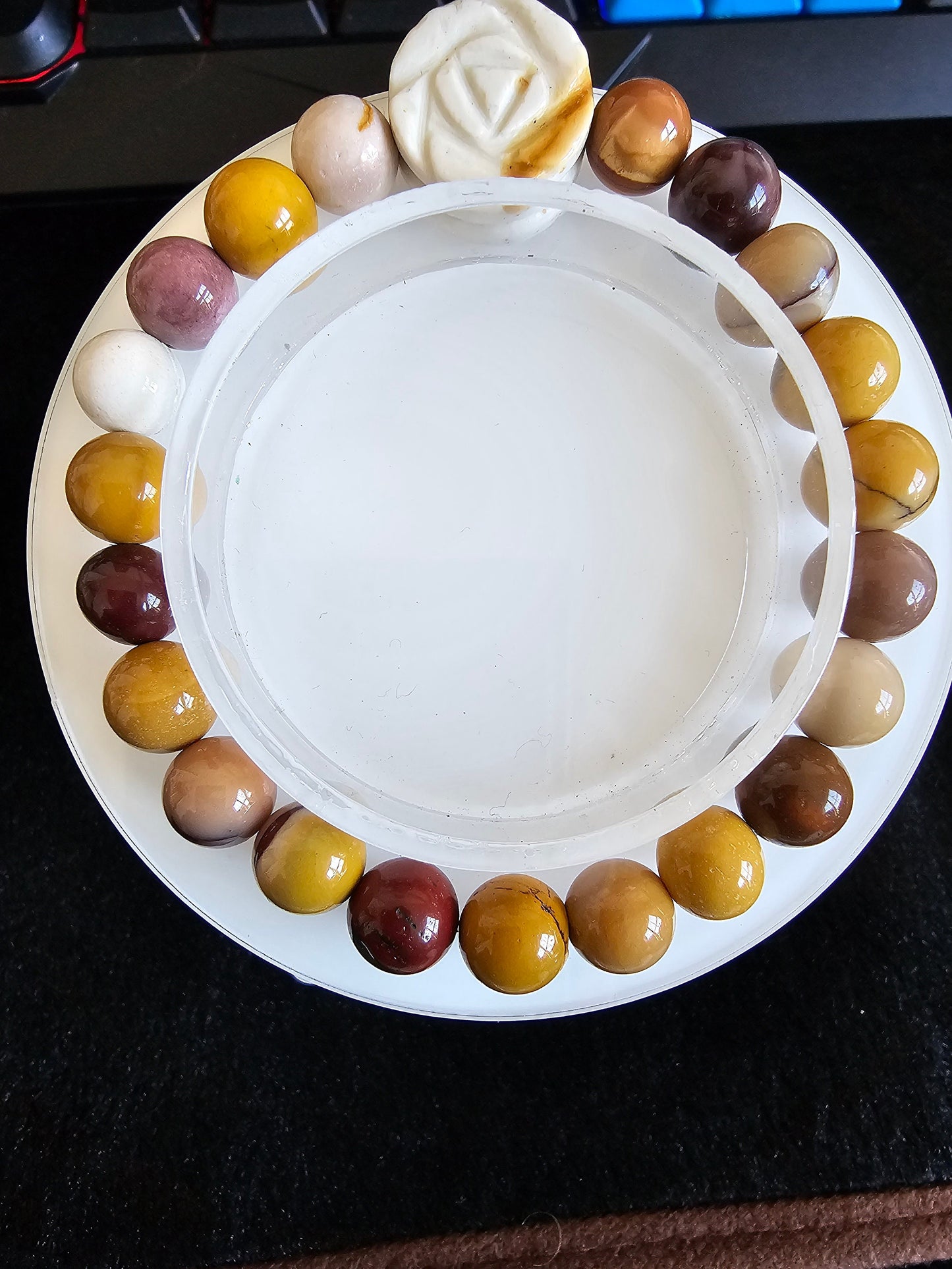 Rose Focal Bracelet Natural Crystal