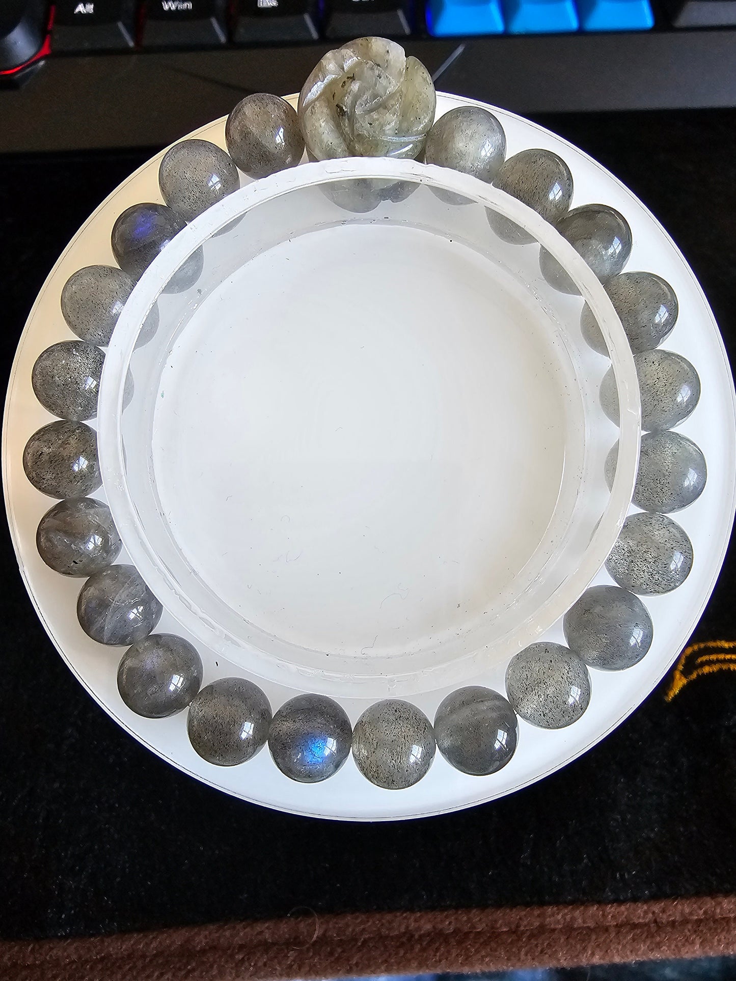 Rose Focal Bracelet Natural Crystal