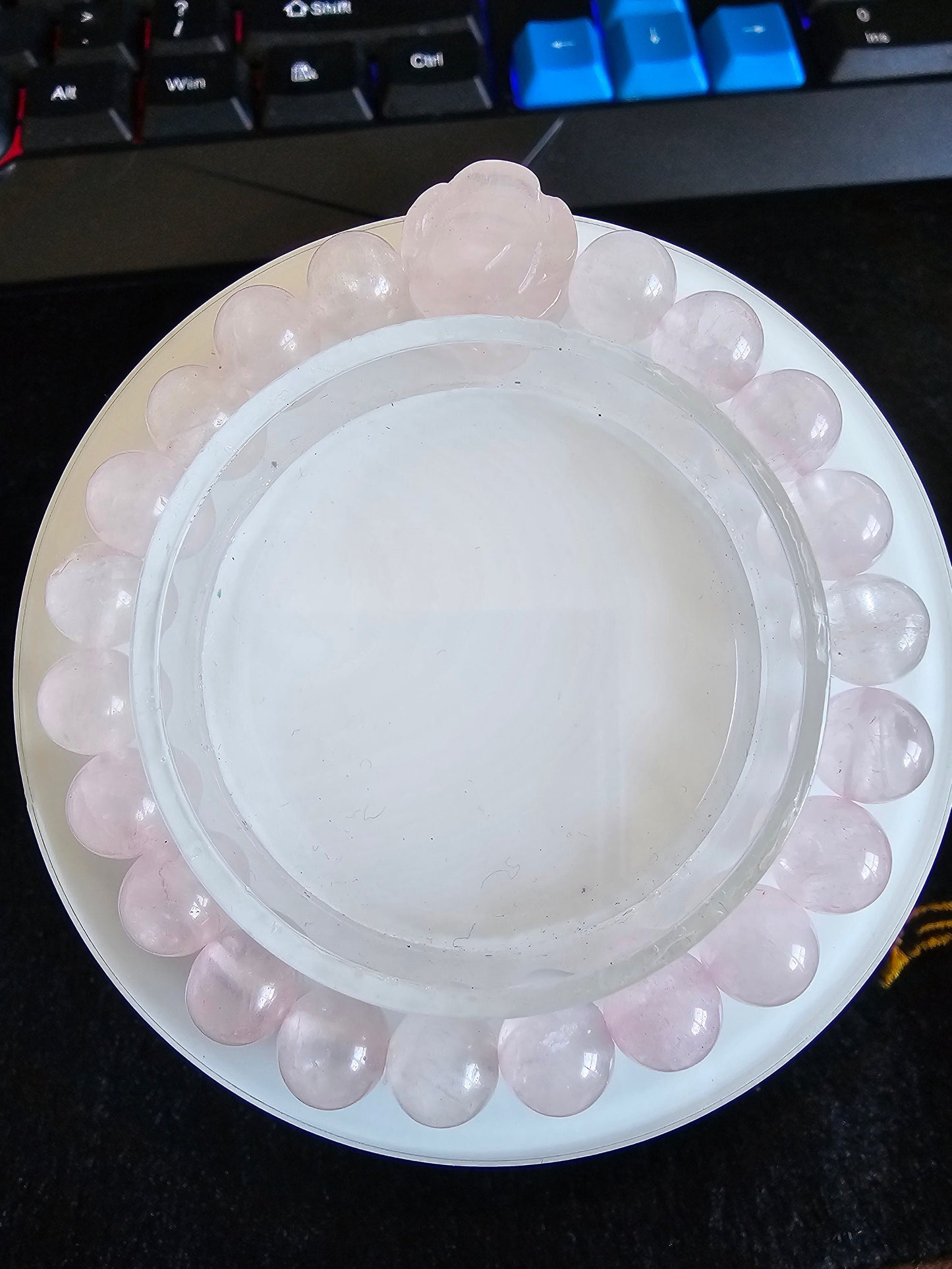 Rose Focal Bracelet Natural Crystal