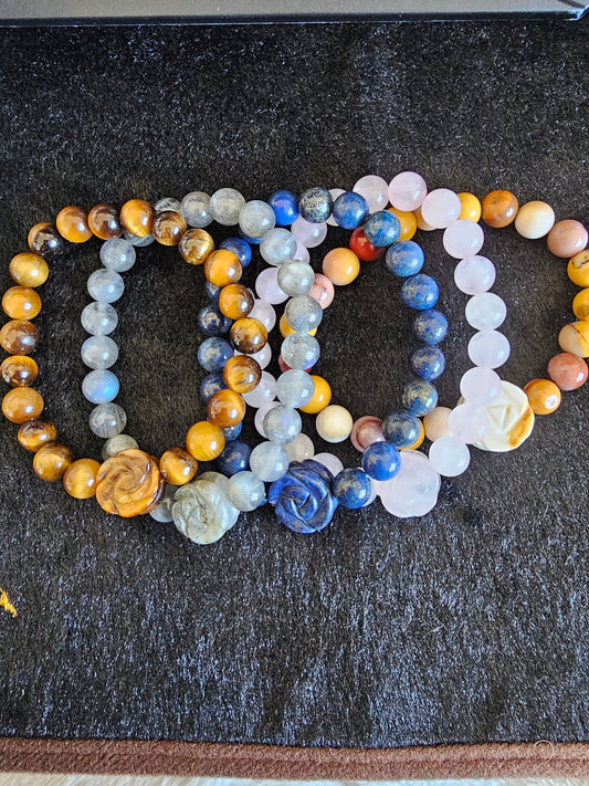 Rose Focal Bracelet Natural Crystal